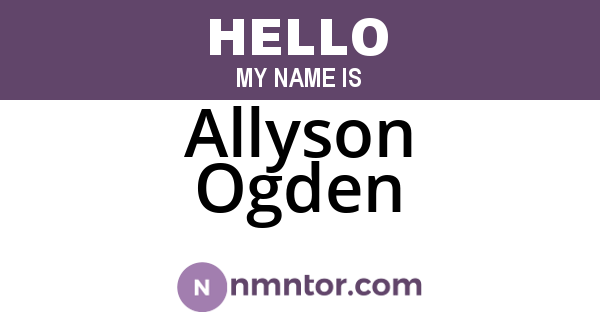 Allyson Ogden