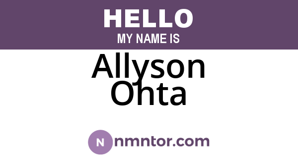 Allyson Ohta