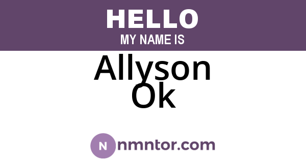 Allyson Ok