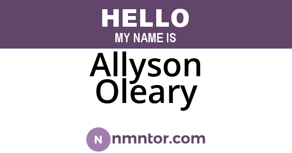 Allyson Oleary
