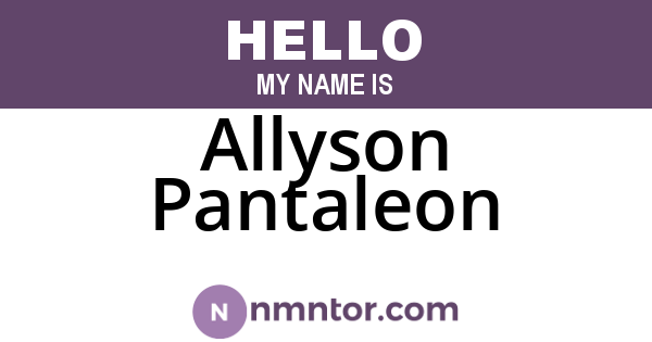 Allyson Pantaleon