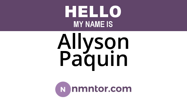 Allyson Paquin