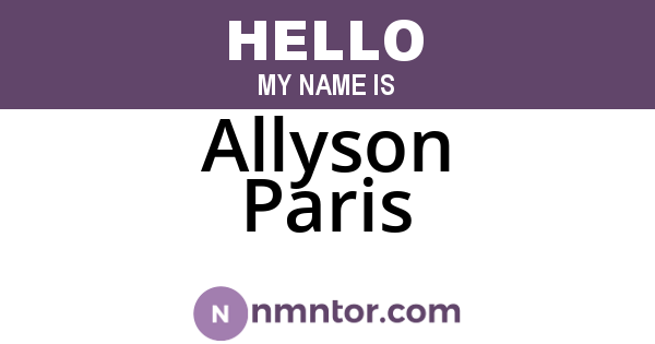 Allyson Paris