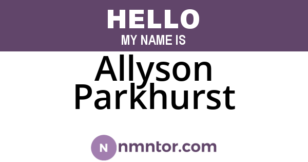 Allyson Parkhurst