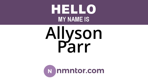 Allyson Parr