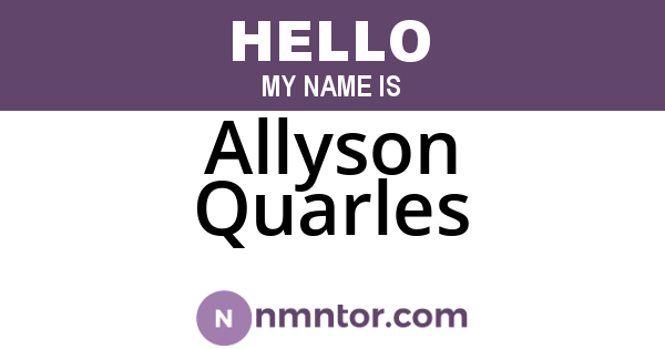 Allyson Quarles