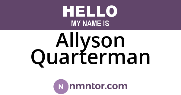 Allyson Quarterman