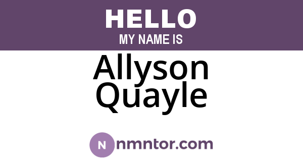 Allyson Quayle