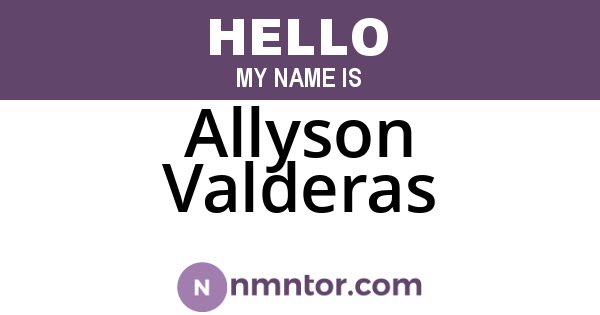 Allyson Valderas