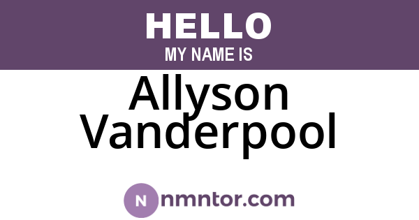 Allyson Vanderpool