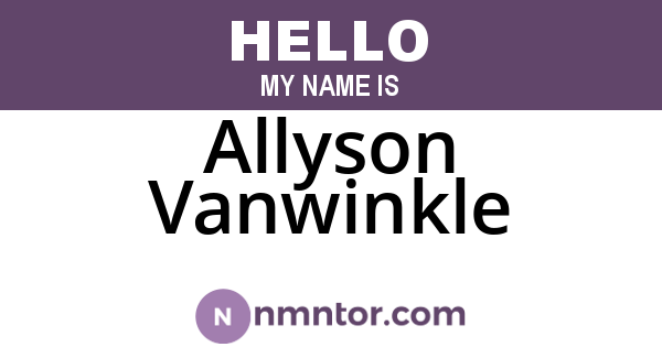 Allyson Vanwinkle