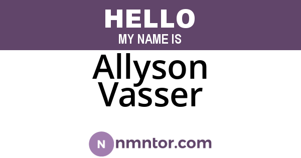 Allyson Vasser
