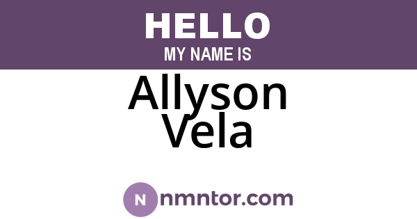 Allyson Vela