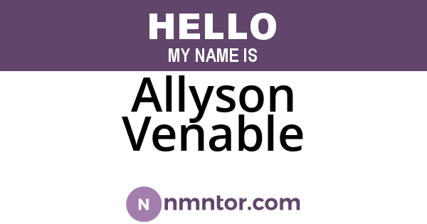Allyson Venable