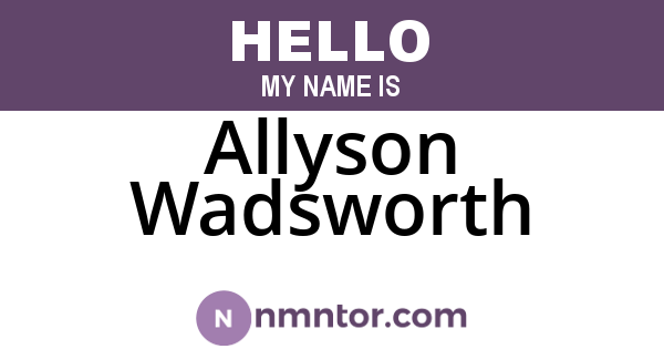 Allyson Wadsworth