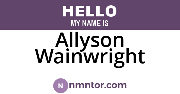 Allyson Wainwright