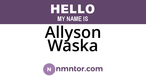 Allyson Waska