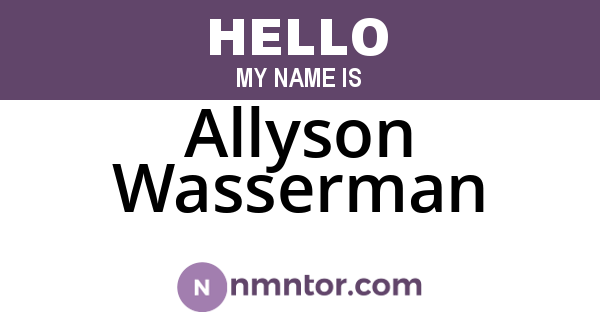 Allyson Wasserman