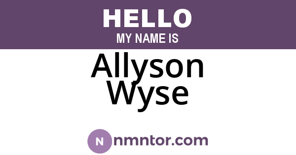 Allyson Wyse