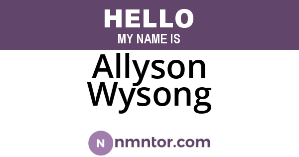 Allyson Wysong