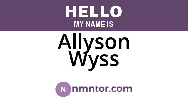Allyson Wyss