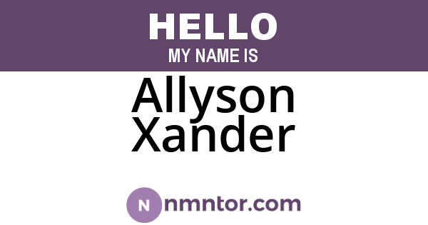 Allyson Xander