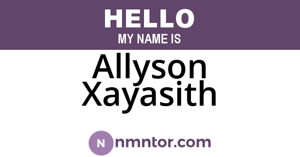 Allyson Xayasith