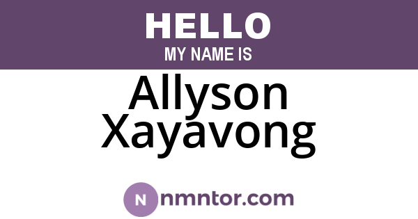 Allyson Xayavong
