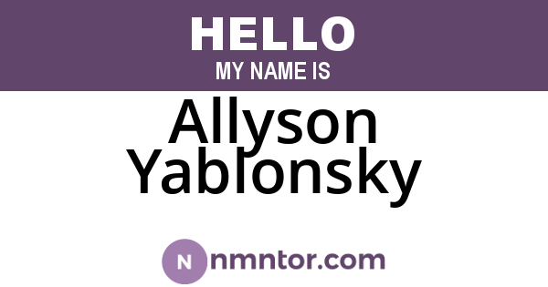 Allyson Yablonsky
