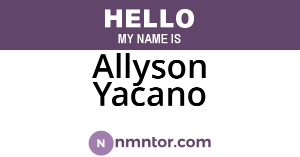 Allyson Yacano
