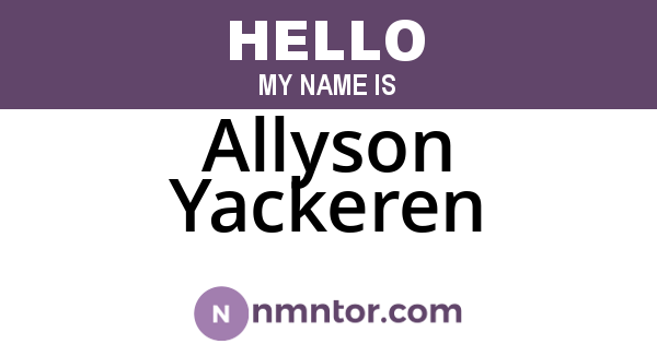 Allyson Yackeren