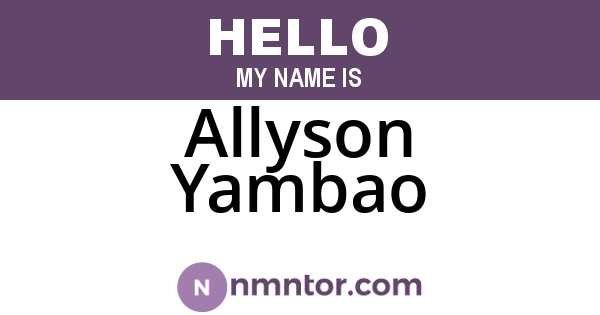 Allyson Yambao