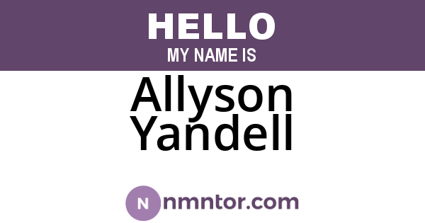 Allyson Yandell