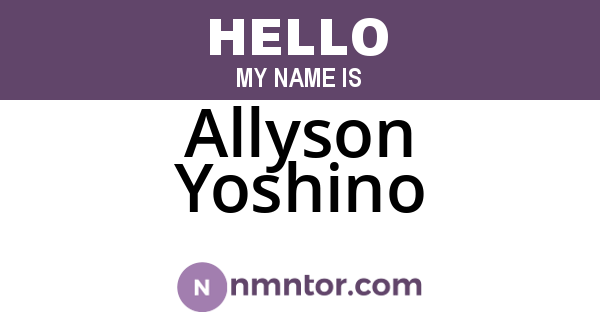 Allyson Yoshino