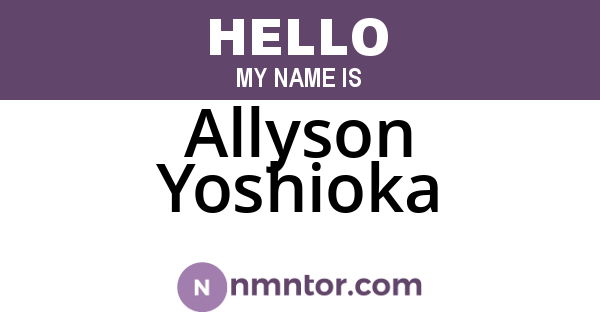 Allyson Yoshioka