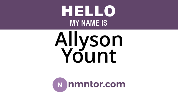 Allyson Yount