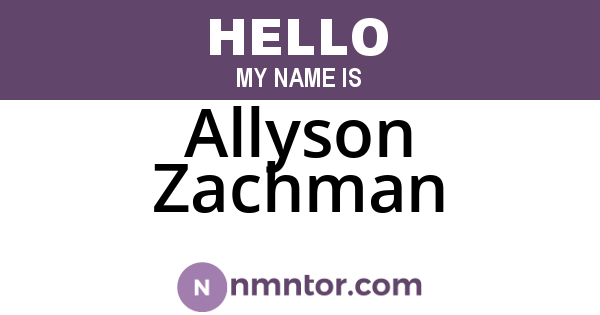 Allyson Zachman