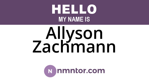 Allyson Zachmann