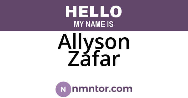 Allyson Zafar