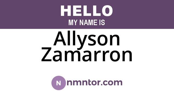 Allyson Zamarron