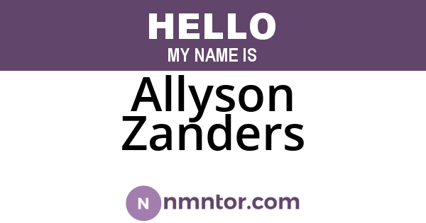 Allyson Zanders