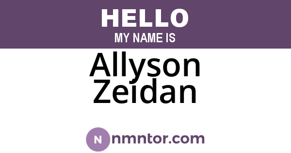 Allyson Zeidan