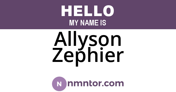 Allyson Zephier