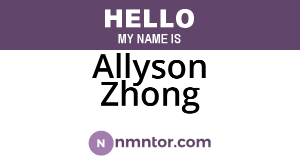 Allyson Zhong