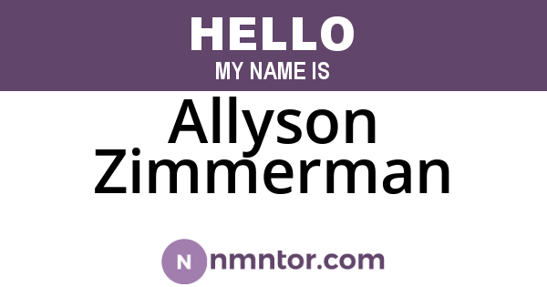 Allyson Zimmerman