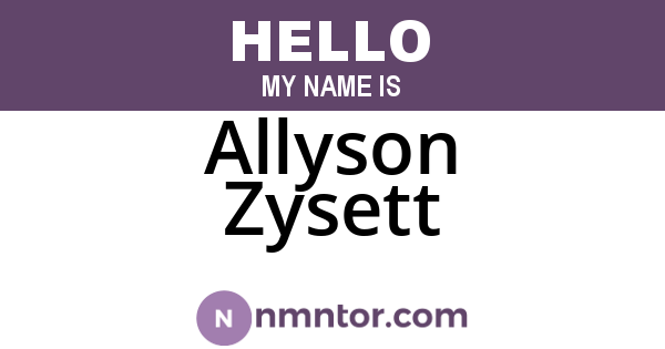 Allyson Zysett