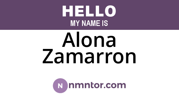 Alona Zamarron