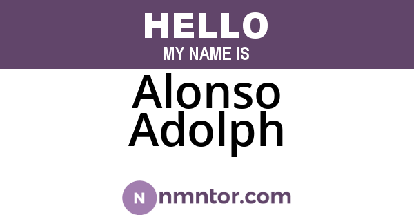 Alonso Adolph