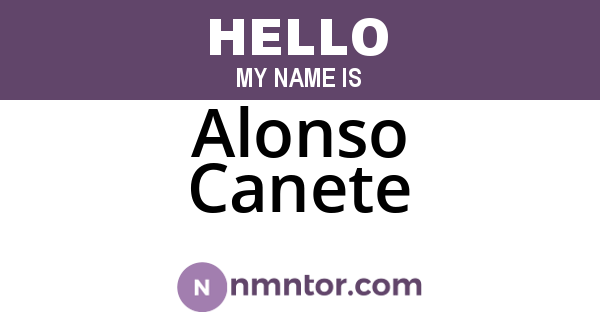 Alonso Canete