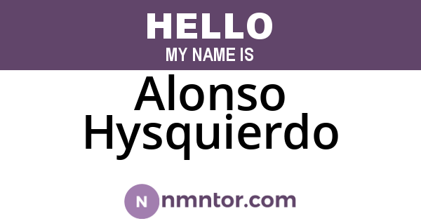 Alonso Hysquierdo